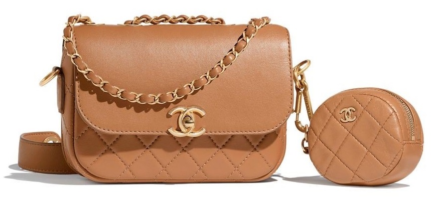 กระเป๋าแบรนด์ Chanel โทนนู้ด Flap Bag & Coin Purse