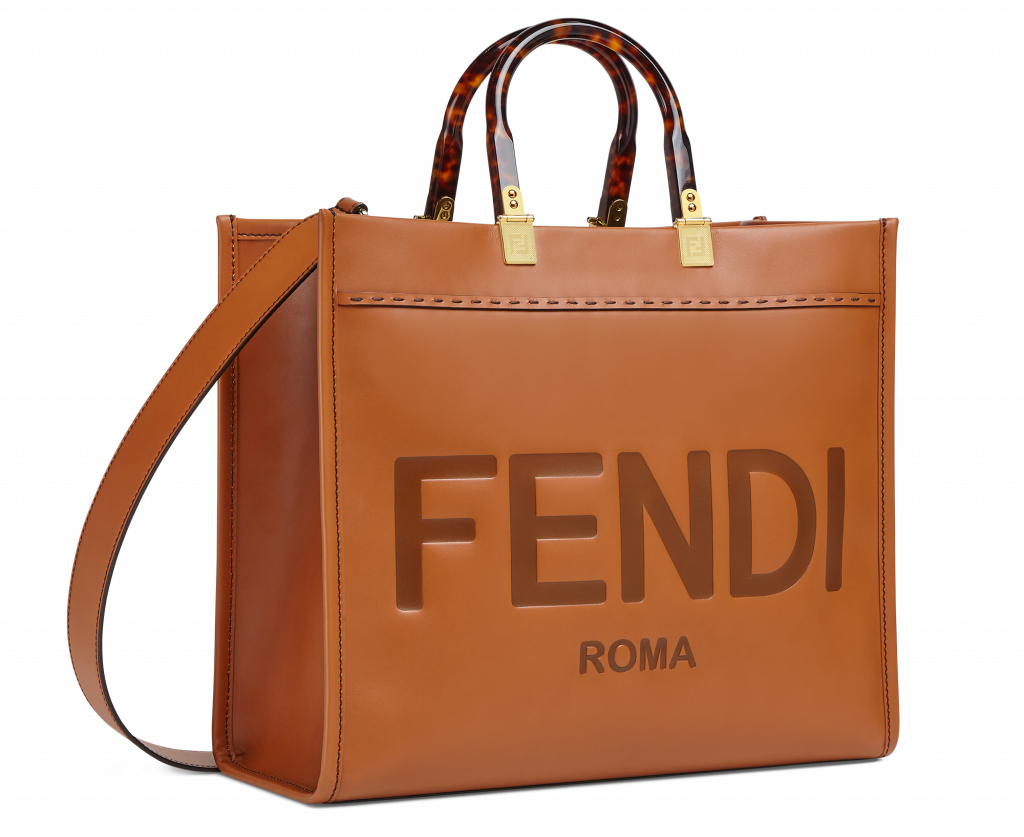 กระเป๋าแบรนด์ FENDI Sunshine Shopper สีน้ำตาล