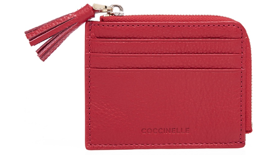 ซองใส่บัตรสีแดง กระเป๋าแบรนด์ Coccinelle 
