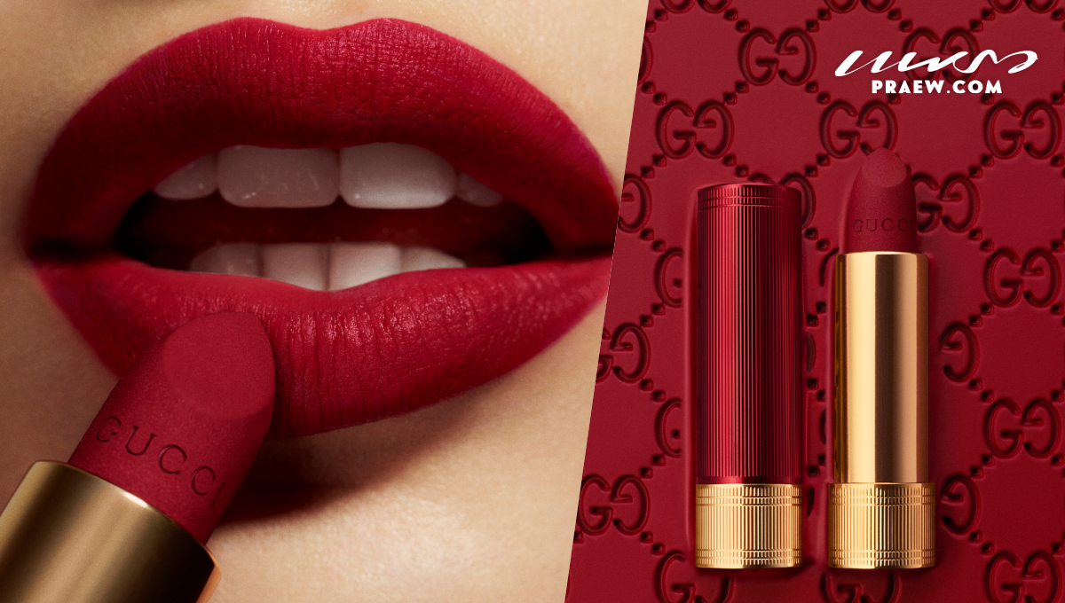 แดงสวยแพง GUCCI BEAUTY Rosso Ancora Matte Lipstick ลิปสติกชิ้นแรก โดย ...